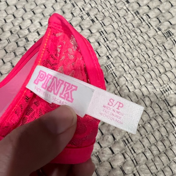 PINK bright coral lace bandeau - Picture 4 of 8